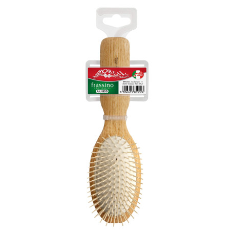 Hair brush wood ash, oval, plastic needles IPPA - 1