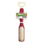 Hair brush beech wood handle, with rectangular cushion, plastic needles, red IPPA - 1