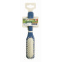 Hair brush beech wood handle, with rectangular cushion, plastic needles, green IPPA - 1