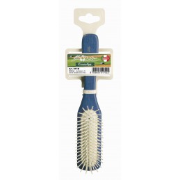 Hair brush beech wood handle, with rectangular cushion, plastic needles, blue IPPA - 1