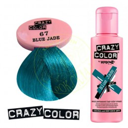 Crazy Color Semi Permanent Hair Colour Dye Cream by Renbow 67 Blue Jade CRAZY COLOR - 1
