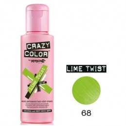Crazy Color Semi Permanent Hair Colour Dye Cream by Renbow 68 Lime Twist CRAZY COLOR - 3