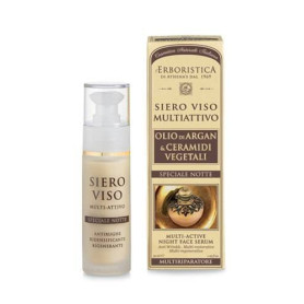 Veido serumas nakčiai daugiafunkcinis su argano aliejumi ir augaliniais keramidais Multi- Active Face Serum, 30 ml ERBORISTICA -