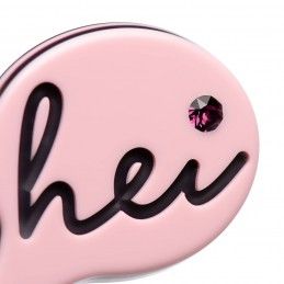 Small size chat shape brooch in Pink and black Kosmart - 2