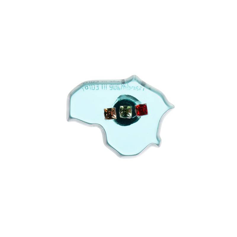 Small size map shape brooch in Transparent Green Kosmart - 1