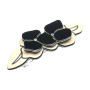 Medium size flower shape hair barrette in Black and Ivory Kosmart - 1