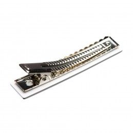Medium size rectangular shape alligator hair clip in Black and white Kosmart - 2