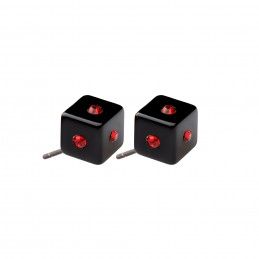 Very small size cube shape titanium earrings in Black, 2 pcs. Kosmart - 1