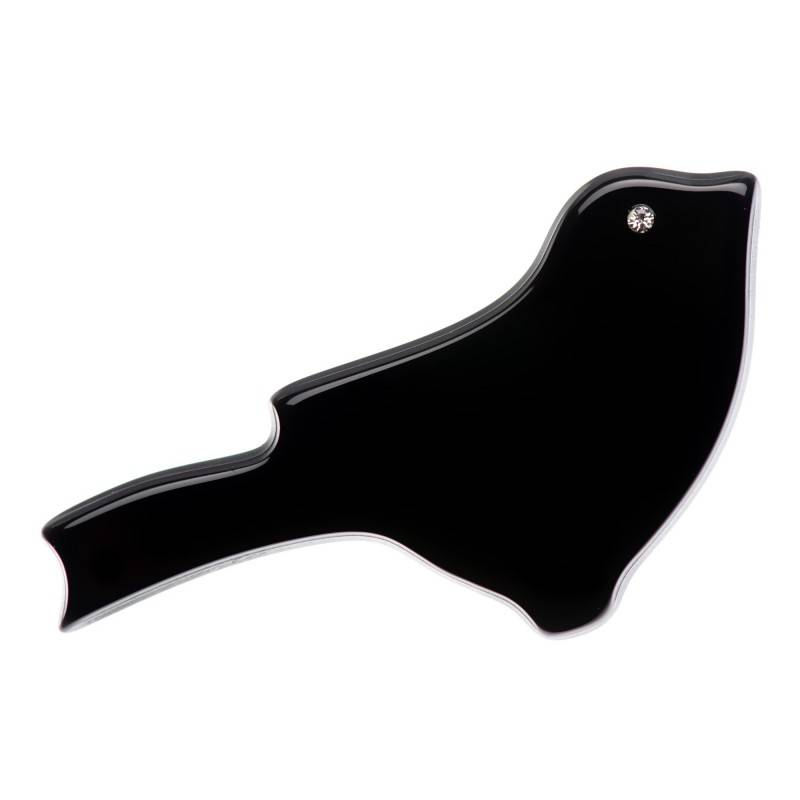 Medium size bird shape brooch in Black Kosmart - 1