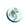 Small size round shape brooch in Transparent green Kosmart - 1