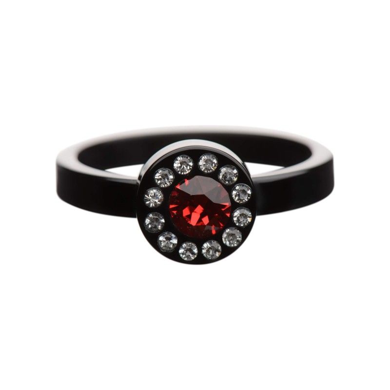 Very small size round shape Metal free ring in Black Kosmart - 1