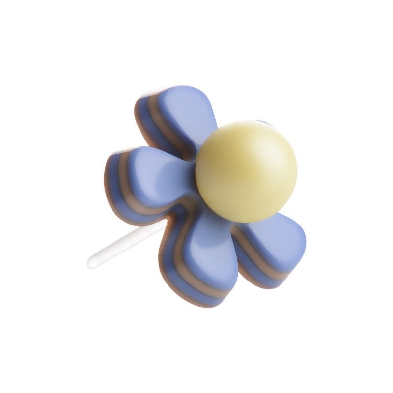 Medium size flower shape Metal free earring in Sky blue and hazel Kosmart - 1