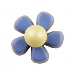 Medium size flower shape Metal free earring in Sky blue and hazel Kosmart - 2