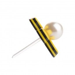 Medium size flower shape Metal free earring in Yellow and black Kosmart - 3