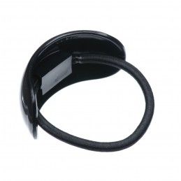 Medium size oval shape hair elastic with decoration in Black Kosmart - 2