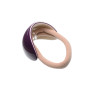 Medium size oval shape hair elastic with decoration in Violet and Ivory Kosmart - 2