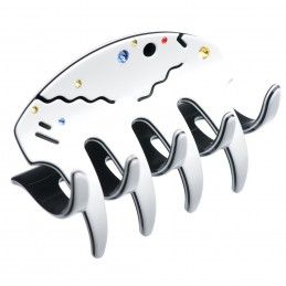 Large size regular shape Hair jaw clip in White and black Kosmart - 1