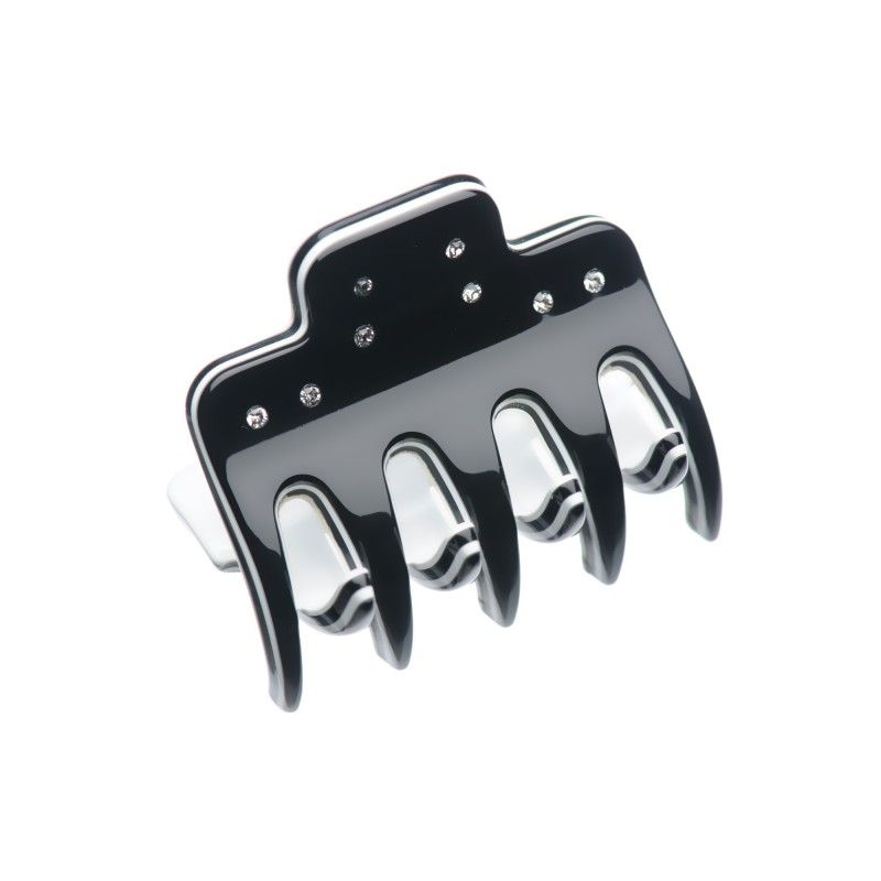 Very small size regular shape Hair jaw clip in Black and white Kosmart - 1