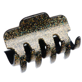 Large size regular shape Hair jaw clip in Gold glitter Kosmart - 1