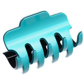 Large size regular shape Hair jaw clip in Turquoise and black Kosmart - 1