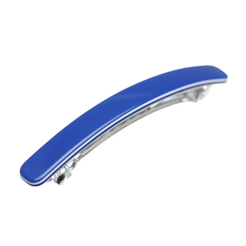 Small size rectangular shape Hair barrette in Blue and white Kosmart - 1