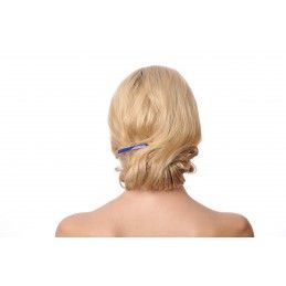 Small size rectangular shape Hair barrette in Blue and white Kosmart - 5