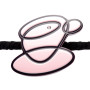 Medium size special ornament hair elastic with decoration in pink and dark violet Kosmart - 4