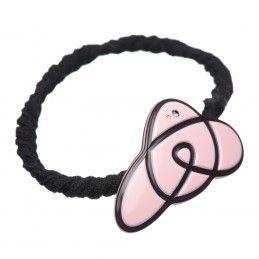 Small size animal shape hair elastic with decoration in pink and dark violet Kosmart - 1