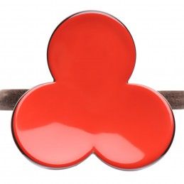 Medium size flower shape Hair elastic with decoration in Marlboro red and black Kosmart - 3
