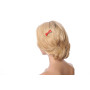 Small size bow shape Hair clip in Marlboro red and black Kosmart - 3