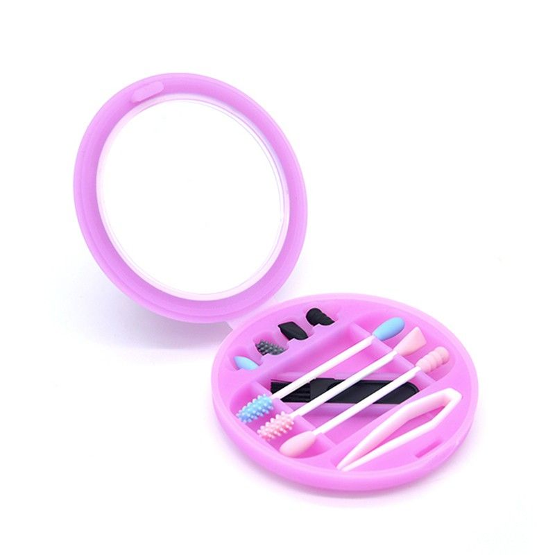 Pink reusable silicone kit with mirror