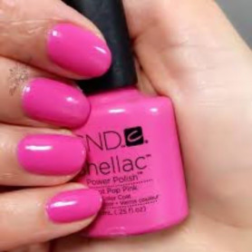 Shellac nail polish - HOT POP PINK