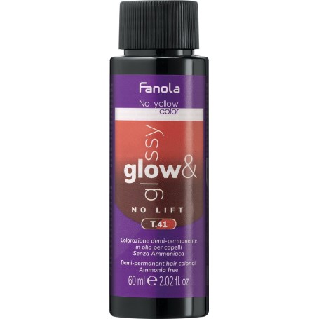 Fanola Glow & Glossy T.41 Demi-Permanent Hair Color Oil, Ammonia Free, 60ml