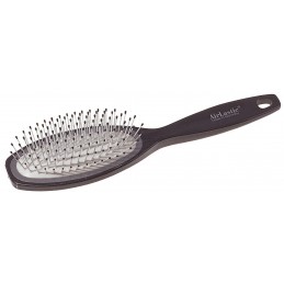 Hair brush 215 x 57 mm with a black plastic handle and a rubber cushioning AIRLASTIC KELLER - 1